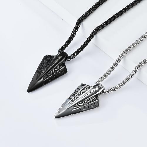 Titanium Steel Viking Rune Necklace - Men's Norse Mythology Pendant with Cultural Symbol Charm fo…