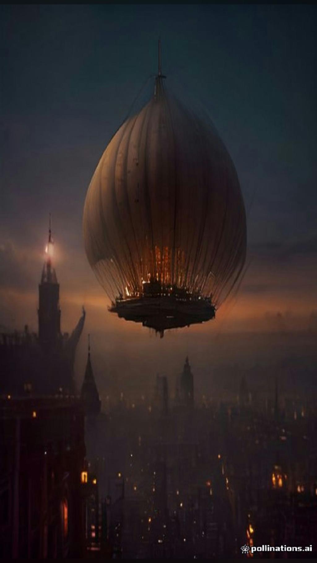 dreamed up by AI A Steampunk Airship Over A Victorian City 🎨 AI art…