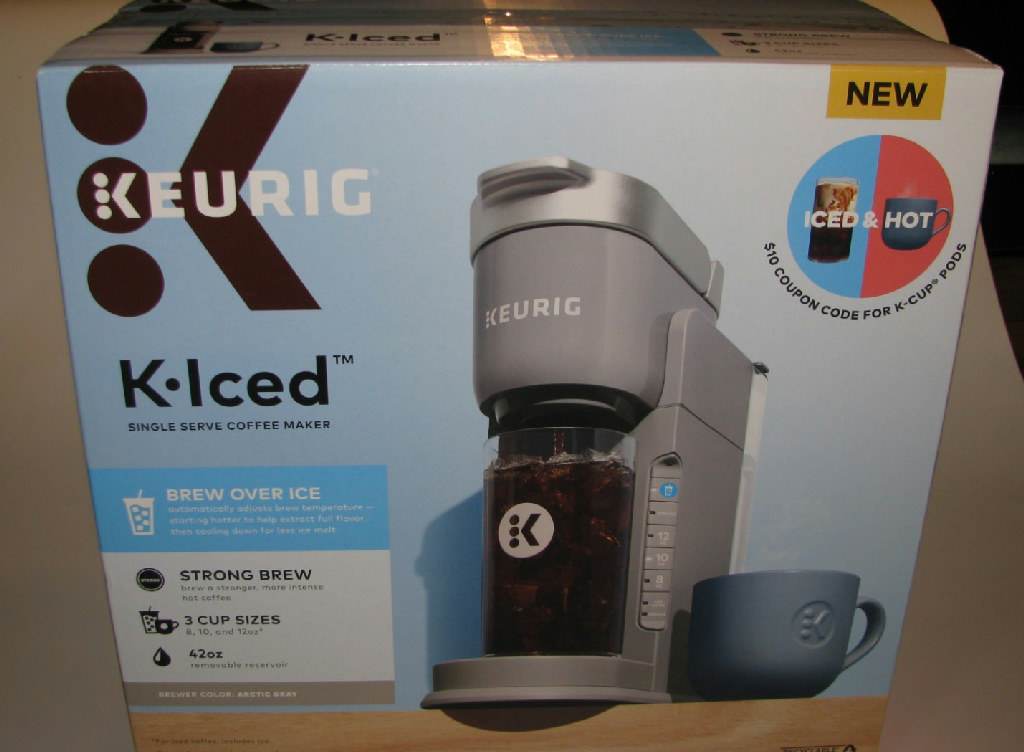 Keurig K-Iced Single-Serve Coffee Maker, 42oz Reservoir, Arctic Gray OB R7