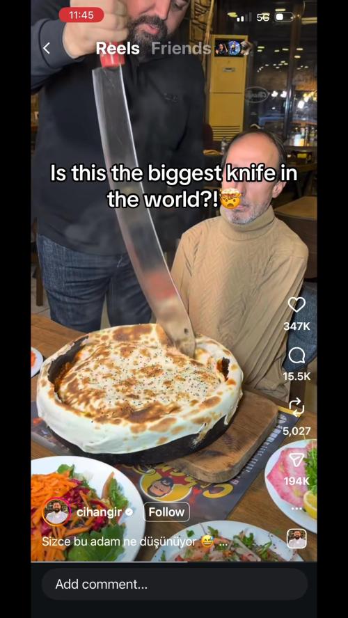 Is this the biggest knife you’ve ever seen in a restaurant?